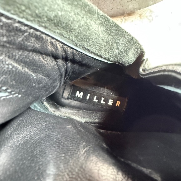 Simon Miller Ankle Boots 41 Low Raid Black Leather Platform Block Heel Rock Chic - Picture 9 of 14